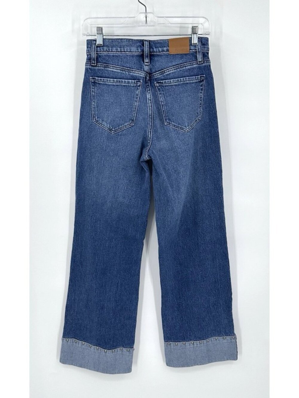 EVEREVE Ever Vintage Hem w Studs Wide Leg Jean 26 medium blue high waist - Picture 6 of 11